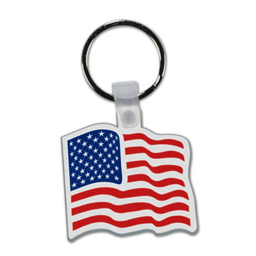 Soft Plastic Key Chain - Flag