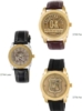 ABelle Promotional Time Maverick Medallion Gold Ladies' Watch w/ Leather Strap