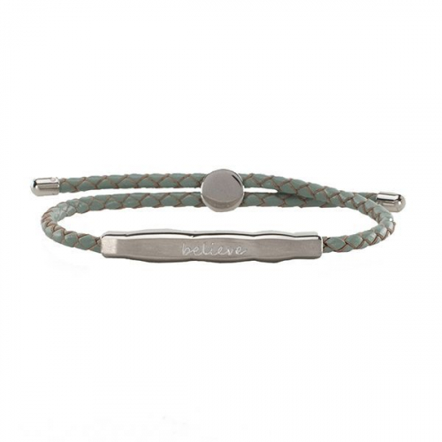 Rustic Cuff Brinley Braid Gray with Silver Bar