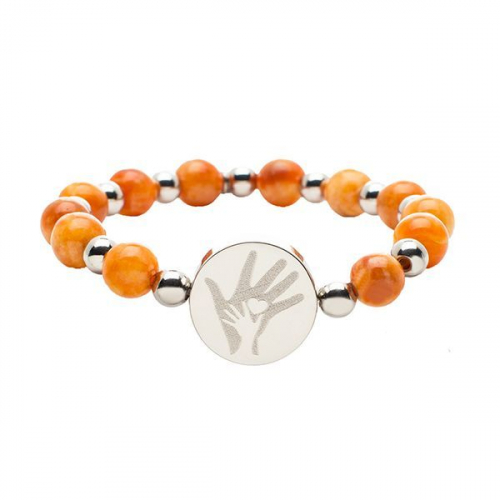 Rustic Cuff Brandi Monogram Orange and Silver