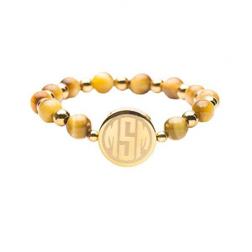 Rustic Cuff Brandi Monogram Yellow and Gold