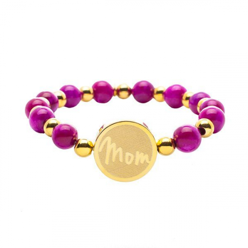 Rustic Cuff Brandi Monogram Fuschia and Gold