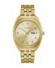 Caravelle Men's Retro Gold Tone Stainless Steel Bracelet Watch with Day/Date Marker