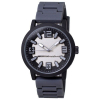 ABelle Promotional Time Men's Enigma Black Medallion Watch w/Silicone Strap