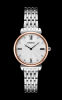 Ladies Quartz Rose Gold Case Silver Dial with Crystal Dial