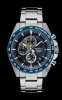 Mens Chronograph Silver Case Dark Blue Dial