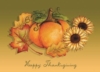 Classic-Thanksgiving Pumpkin and Leaves Holiday Greeting Card