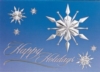 Classic-Raised Relief Snowflakes on Blue Sky Holiday Greeting Card (5