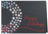 Premium-Silver Snowflakes on Black Holiday Greeting Card