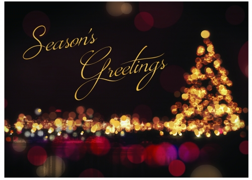 Classic-City Lights Holiday Greeting Card