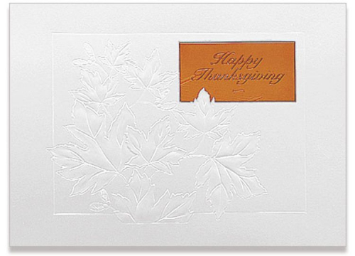 Classic-Embossed Fall Leaves Greeting Card