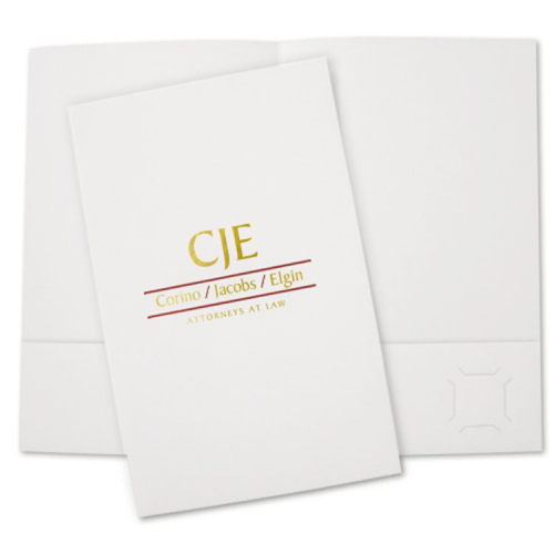 Legal Sized Pocket Folder Foil Printed - Standard White paper