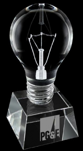 Crystal Light Bulb Short Trophy