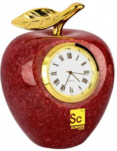 Marble Apple Clock w/Gold Leaf