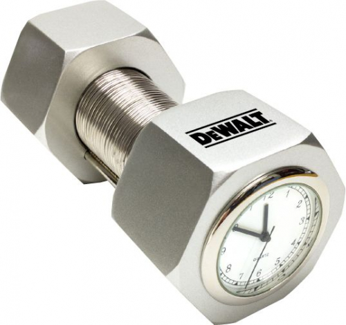 Metal Nut & Bolt Clock w/Card Holder