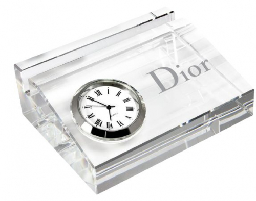 Crystal Card Holder w/Clock