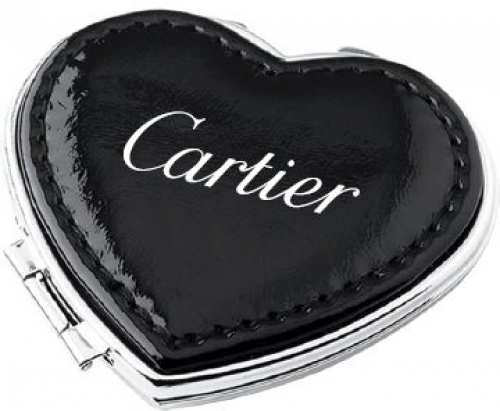 Heart Shape Compact Mirror in Soft PU Leather