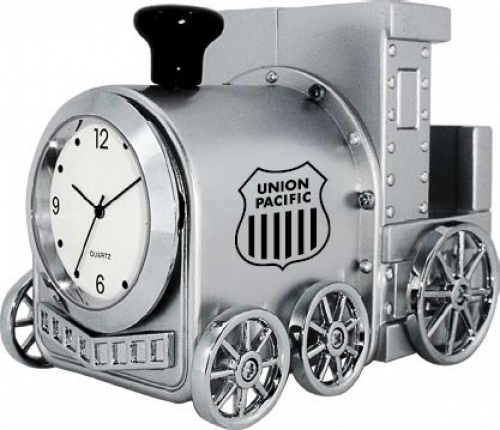 Train Clock w/Memo Pad & Card Holder