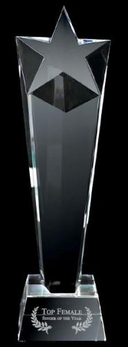 Tall Star Crystal Trophy