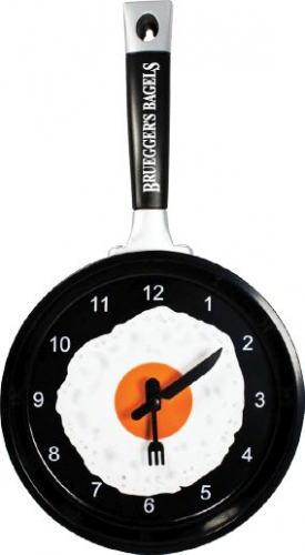 Frying Pan Clock w/Egg Graphic