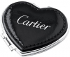 Heart Compact Mirror In Soft PU Leather