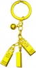 Gold Bar Bell Keychain