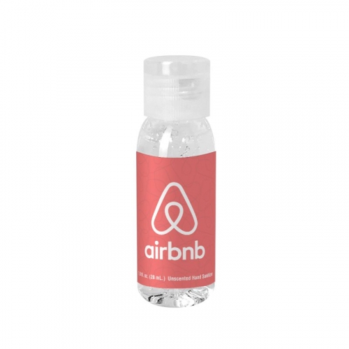 1 oz Sanitizer in White Round Bottle with White Flip Top