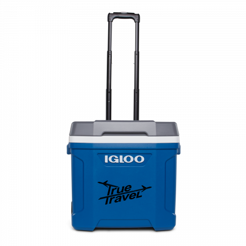 IGLOO LATITUDE 30 QUART ROLLER COOLER (Indigo Blue and Meteorite White)