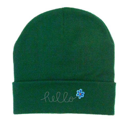 Stock Beanie with Embroidery 5K Stitches with Cuff (Forest Green)