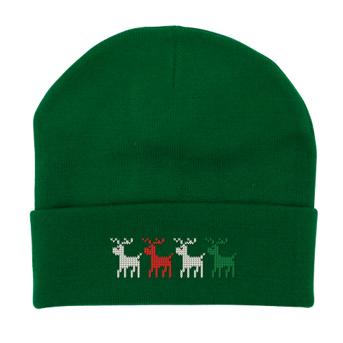 Stock Beanie with Embroidery 5K Stitches with Cuff (Kelly Green)