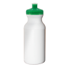 White 20 oz. HDPE Economy Bike Bottle with Trans Green Push Pull Lid
