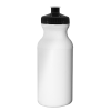 White 20 oz. HDPE Economy Bike Bottle with Black Push Pull Lid