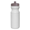White 24 oz. HDPE Bike Style Sports Bottle with Trans Smoke Push Pull Lid