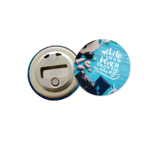 Button Magnet With Bottle Opener - Round