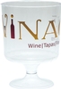 8 oz Clear Fluted Plastic Footed Wine Cup - Digital