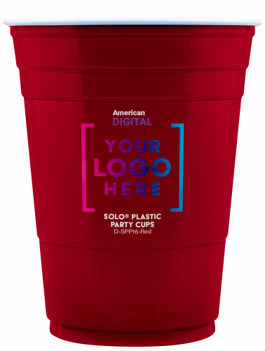 10 oz Solo® Plastic Party Cup - Red - Digital