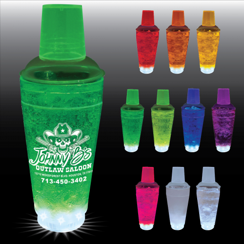 20 Oz. Plastic 5 LED Light-Up Cocktail Shaker