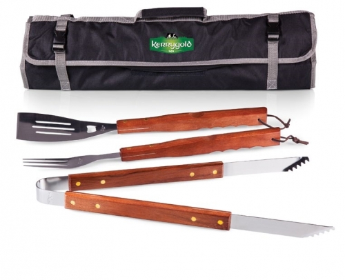 3 Piece Barbecue Tool Set w/Folding Carry Bag