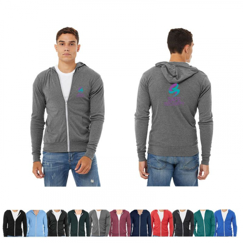 Bella+Canvas® Unisex TriBlend Lightweight Full-Zip Hoodie