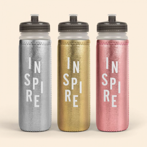 Van Metro Metallic Sport Bottle w/Sleeve & Push-Pull Lid