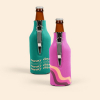 Zipper Bottle Coolie Cover w/Blank Bottle Opener (1 Color)