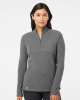 Women's Heathered Quarter-Zip Pullover With Colorblocked Shoulders