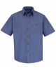 Mini-Plaid Uniform Short Sleeve Shirt - Tall Sizes - SP84T