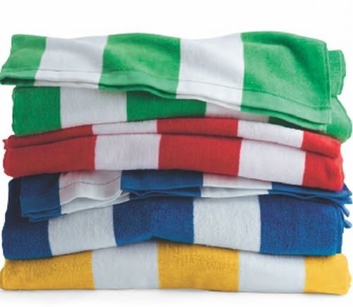 Cabana Stripe Velour Beach Towel