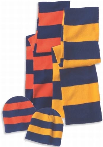 Rugby-Striped Knit Scarf