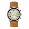 WC3002 41MM STEEL SILVER CASE, CHRONOGRAPH MVMT, BEIGE DIAL, DTE DISPLAY, LEATHER STRAP, DOME MINERAL CRTYS