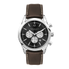 WC3054 42MM STEEL SILVER CASE, CHRONOGRAPH MVMT, BLACK DIAL, DTE DISPLAY, LEATHER STRAP, FLAT MINERAL CRYST