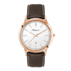 WC4218 43MM STEEL ROSE GOLD CASE, 3 HAND MVMT, WHITE DIAL, DTE DISPLAY, LEATHER STRAP, FLAT MINERAL CRYSTAL