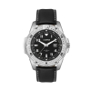 WC5910 45MM METAL MATTE SILVER CASE, 3 HAND, DTE DISPLAY, BLACK DIAL, LEATHER STRAP, FLAT MINERAL CRYSTAL,