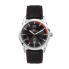 WC6232 42MM STEEL SILVER CASE, 3 HAND MVMT, BLACK DIAL, DTE DISPLAY, LEATHER STRAP, FLAT MINERAL CRYSTAL, 1